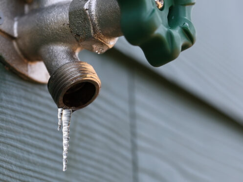 Frozen outdoor plumbing