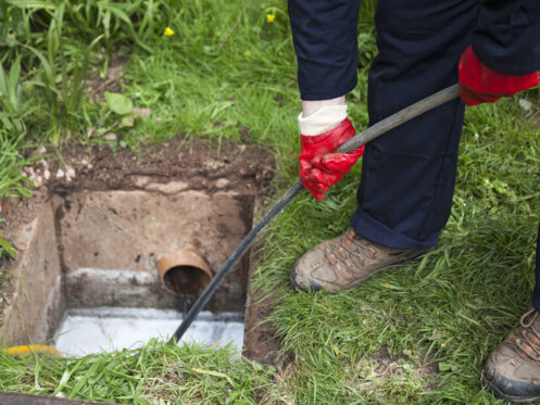 Sewer drain being cleared in Bellingham